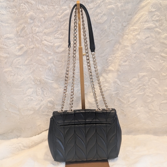 Kate Spade Black Quilted Shoulder Crossbody Bag EUC Adjustable chain Strap - Picture 3 of 10